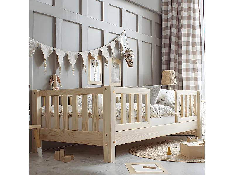 Cama 90x200 com pés de 10 cm Agnès Bois