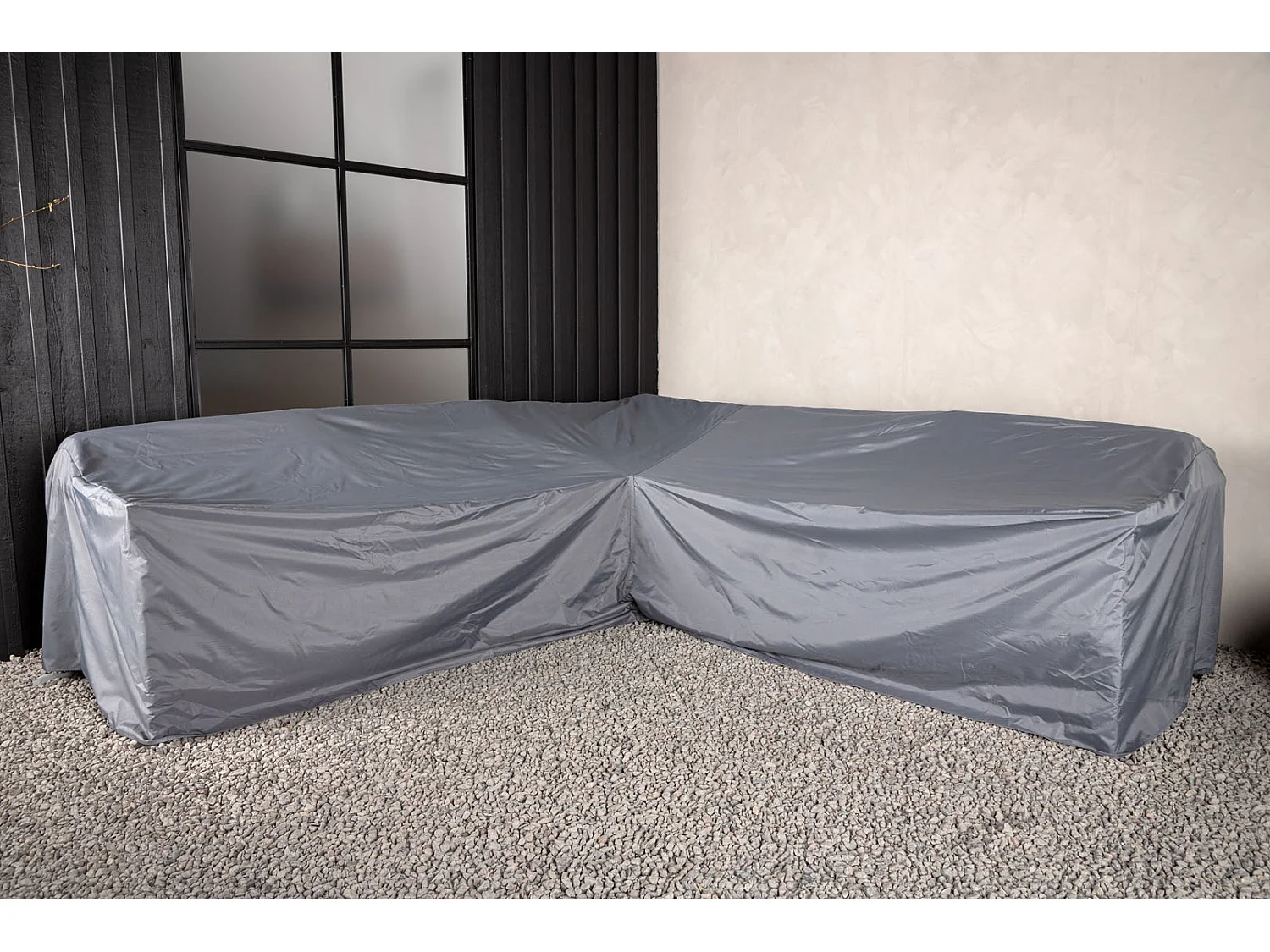 Furnco Couverture pour meubles de jardin en forme de L 254x254x90x66cm, gris.