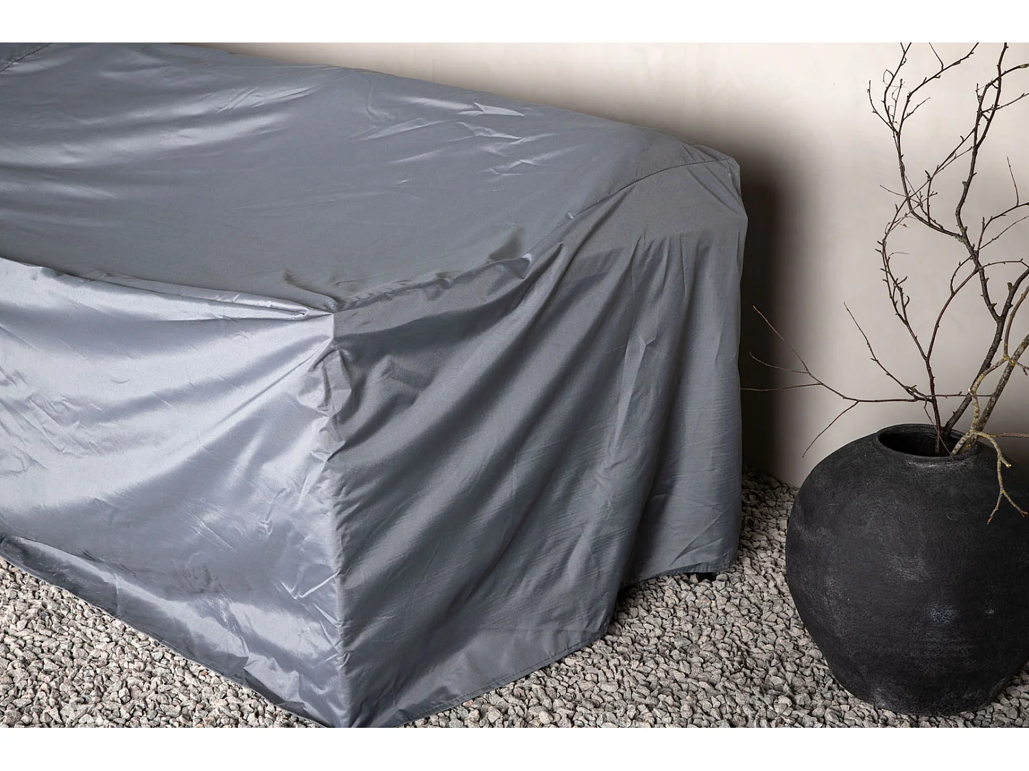 Furnco Couverture pour meubles de jardin en forme de L 254x254x90x66cm, gris.