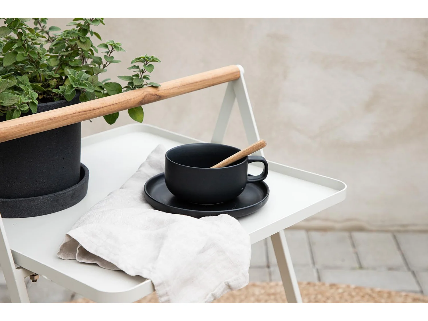 Table d'Appoint de Jardin "Clarin" 59cm Beige