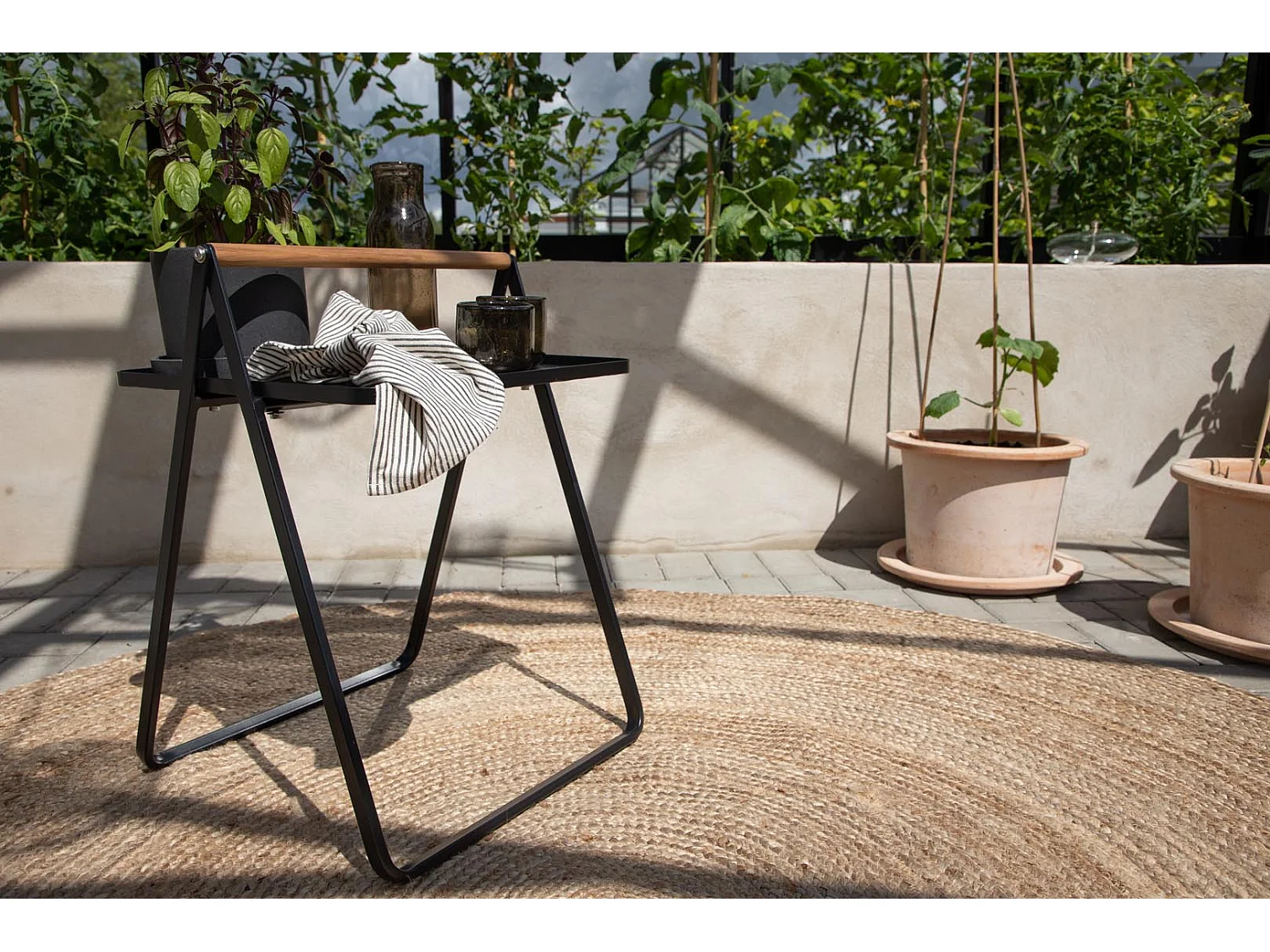 Table d'Appoint de Jardin "Clarin" 59cm Noir