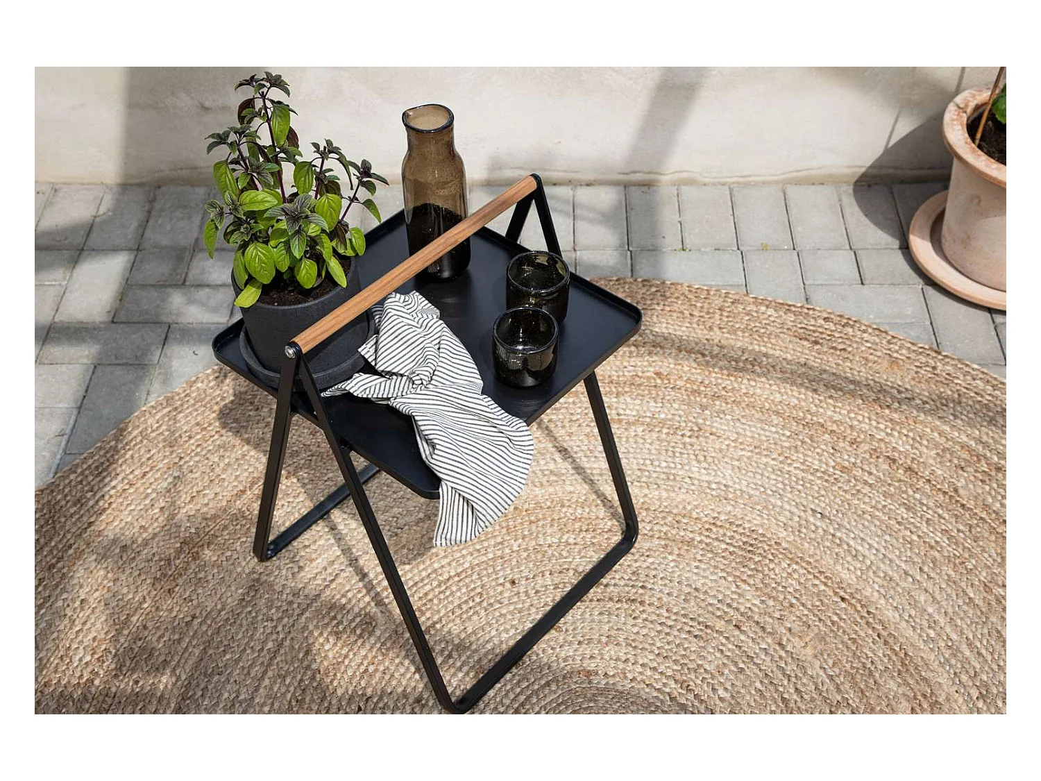 Table d'Appoint de Jardin "Clarin" 59cm Noir