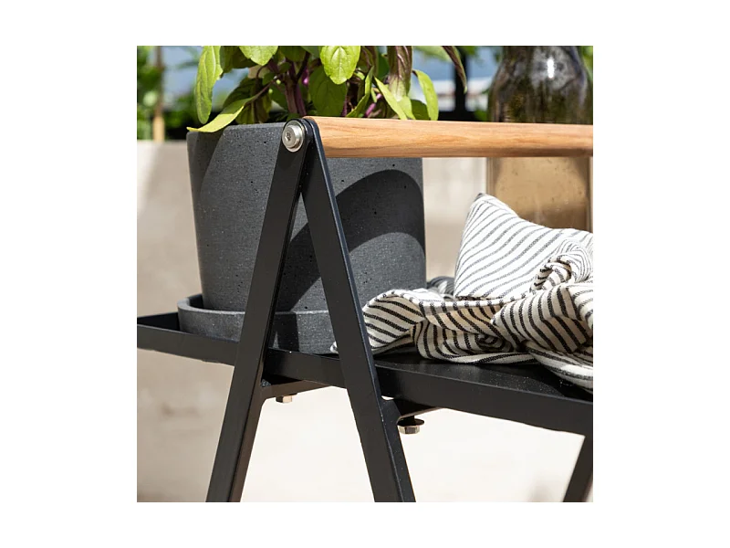 Table d'Appoint de Jardin "Clarin" 59cm Noir