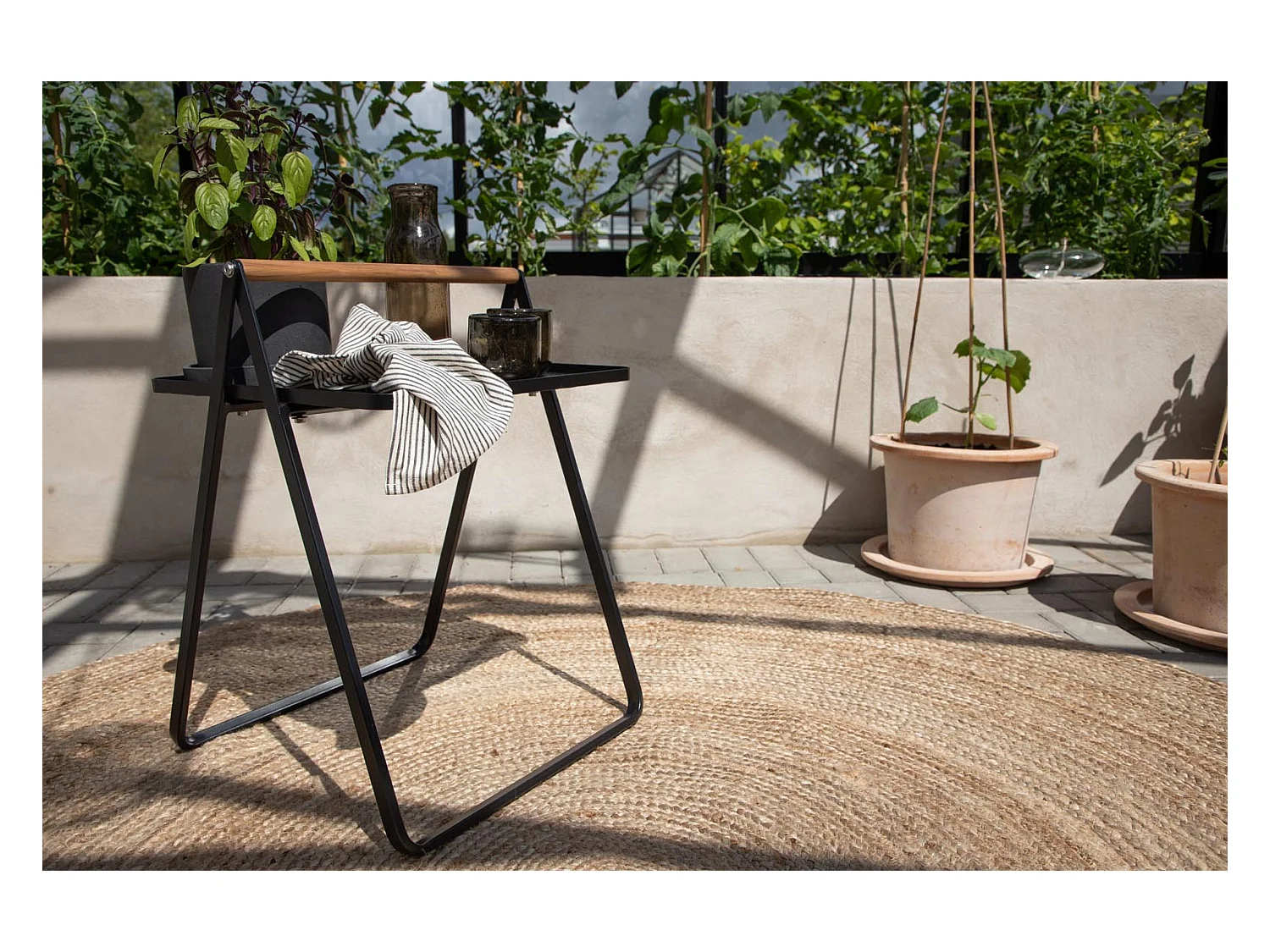 Table d'Appoint de Jardin "Clarin" 59cm Noir