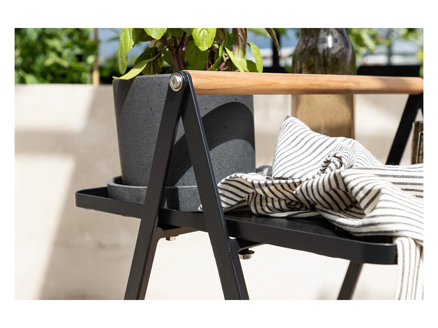 Table d'Appoint de Jardin "Clarin" 59cm Noir