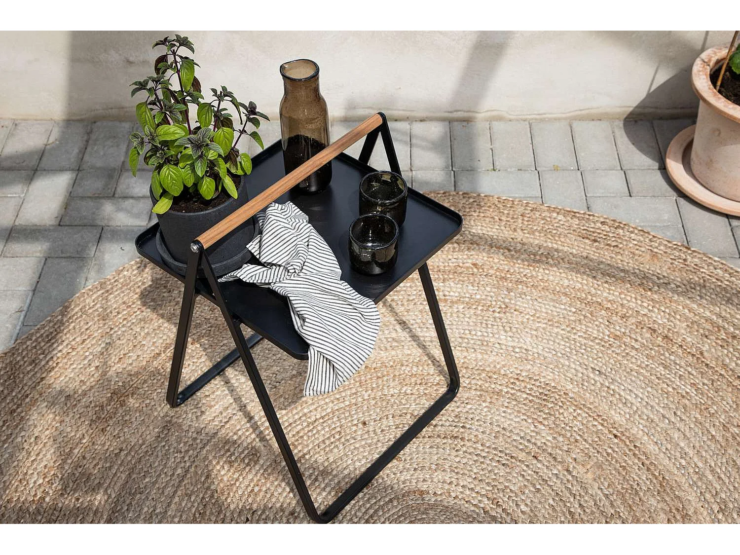 Table d'Appoint de Jardin "Clarin" 59cm Noir