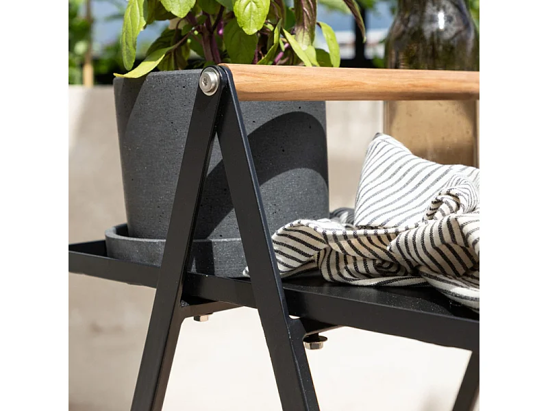 Table d'Appoint de Jardin "Clarin" 59cm Noir