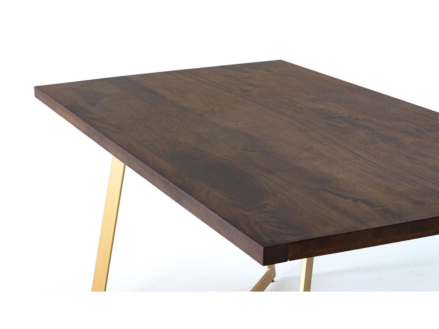 Tabel à manger en bois manguier et metal