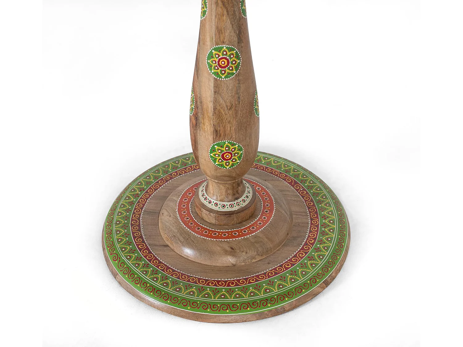 Runder handbemalter Esstisch aus Mangoholz