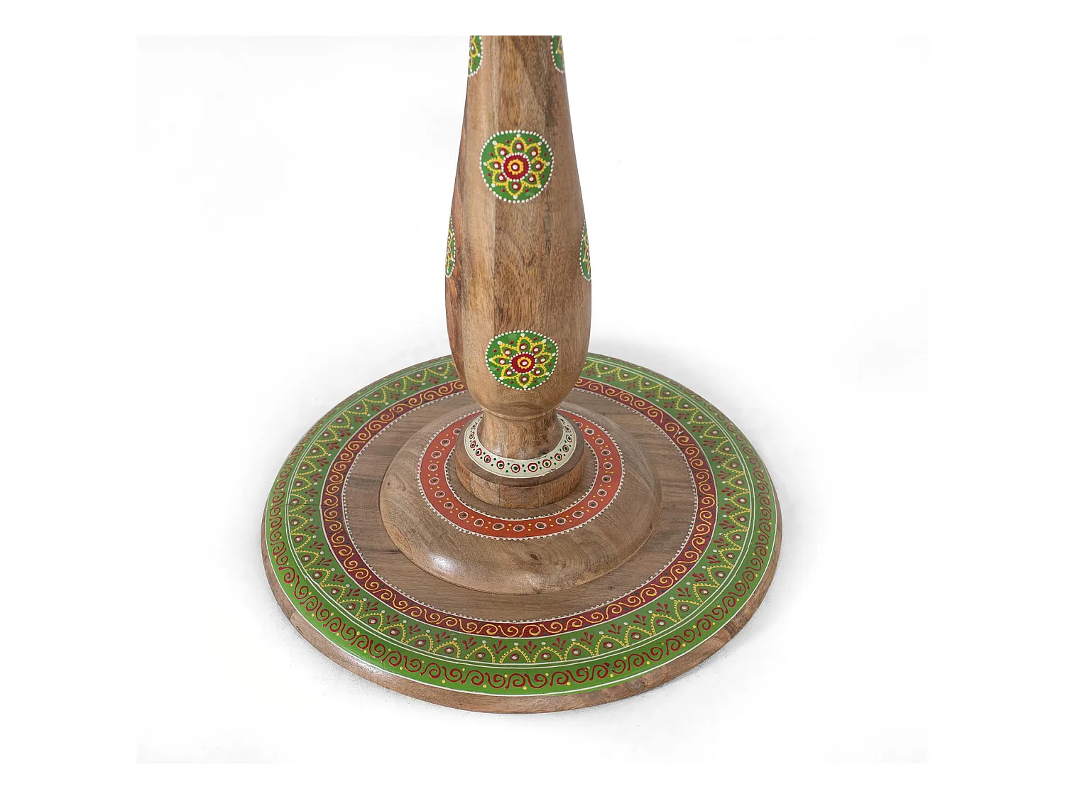 Okrągły ręcznie malowany stół jadalny z drewna mango