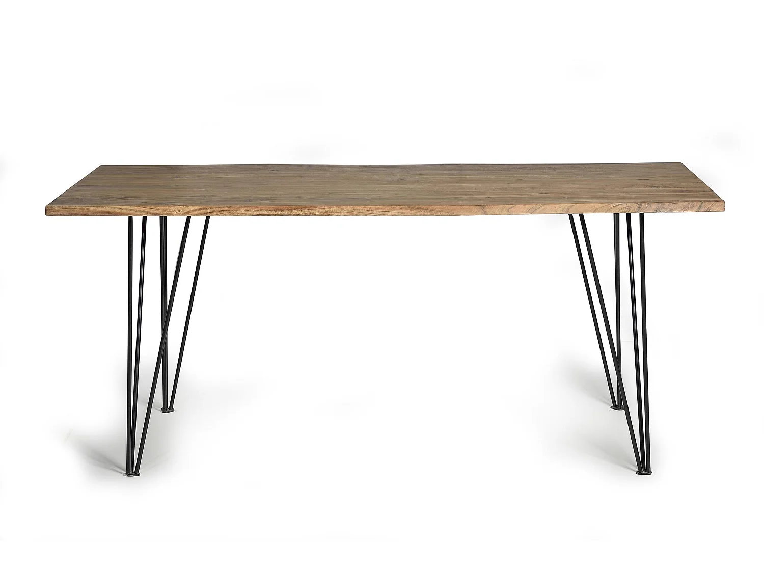 Table à manger en bois d'acacia nature 6 places