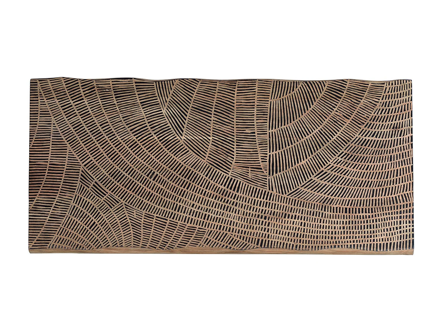 Table à manger en bois d'acacia naturel et pieds en métal