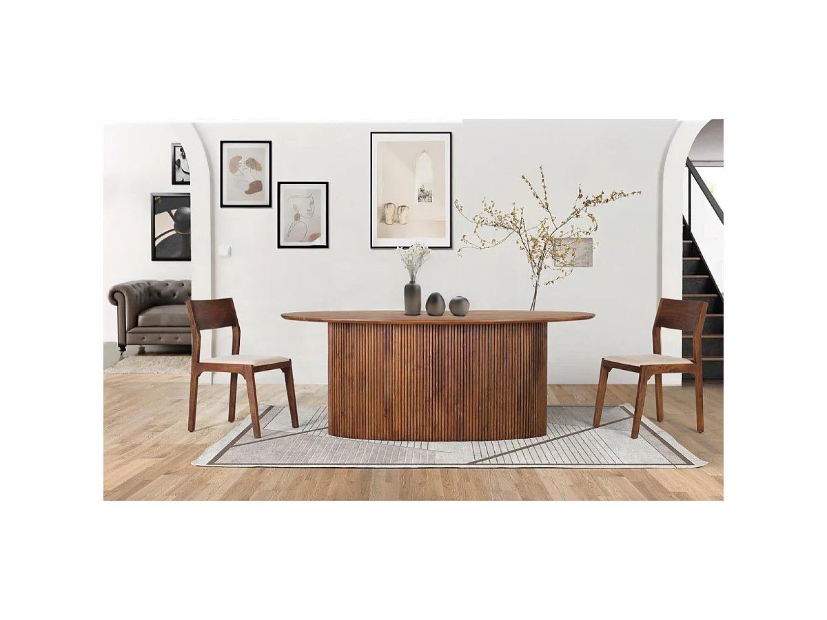 Esstische aus massivem Akazienholz, 200 cm, moderner Landhausstil - 76 x 200 x 110