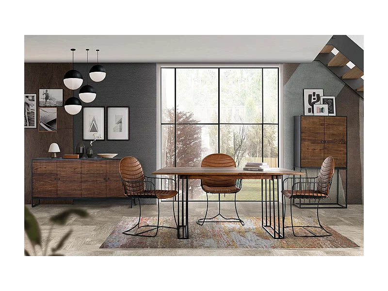 Esstisch aus Palisander und Mangoholz