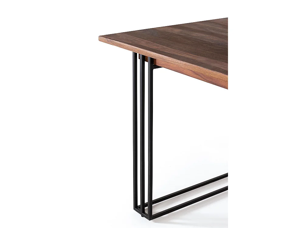 Mesa comedor en madera de palisandro, mango y metal marron Marrón.Giner y Colomer 76x90x150