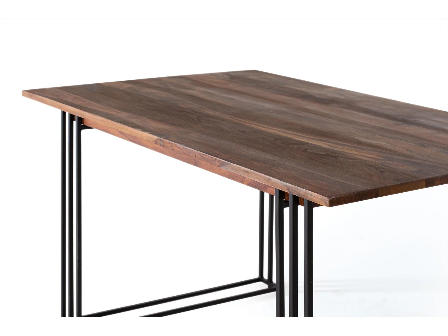 Table à manger bois palissandre et métal