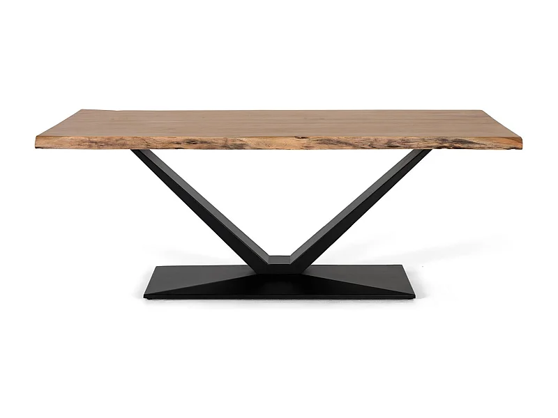 Table à manger en bois d'acacia et métal