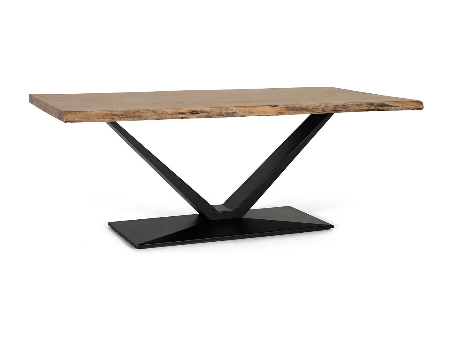 Esstisch aus Akazienholz und Metall