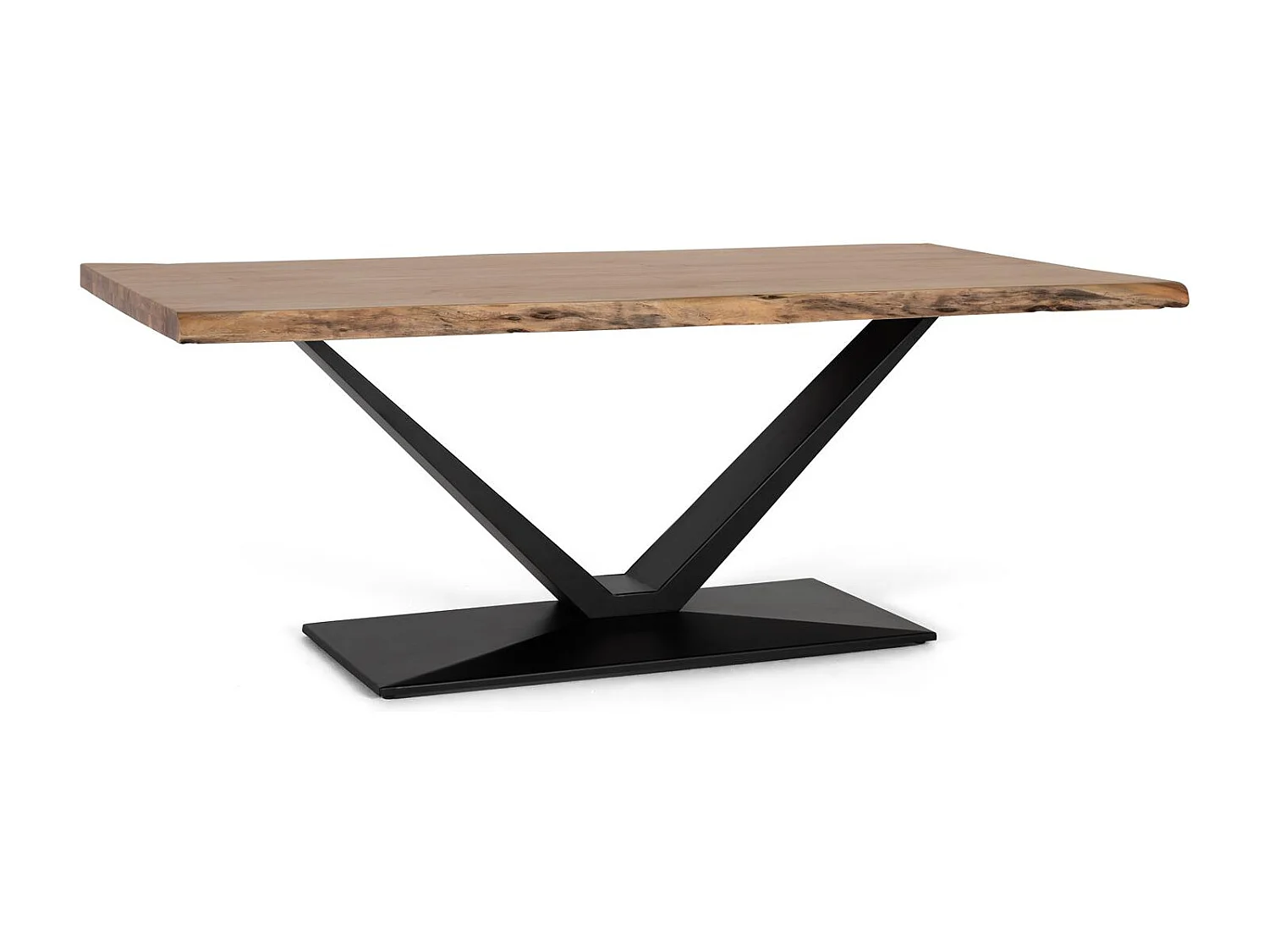 Kribbetafel van acaciahout en metaal