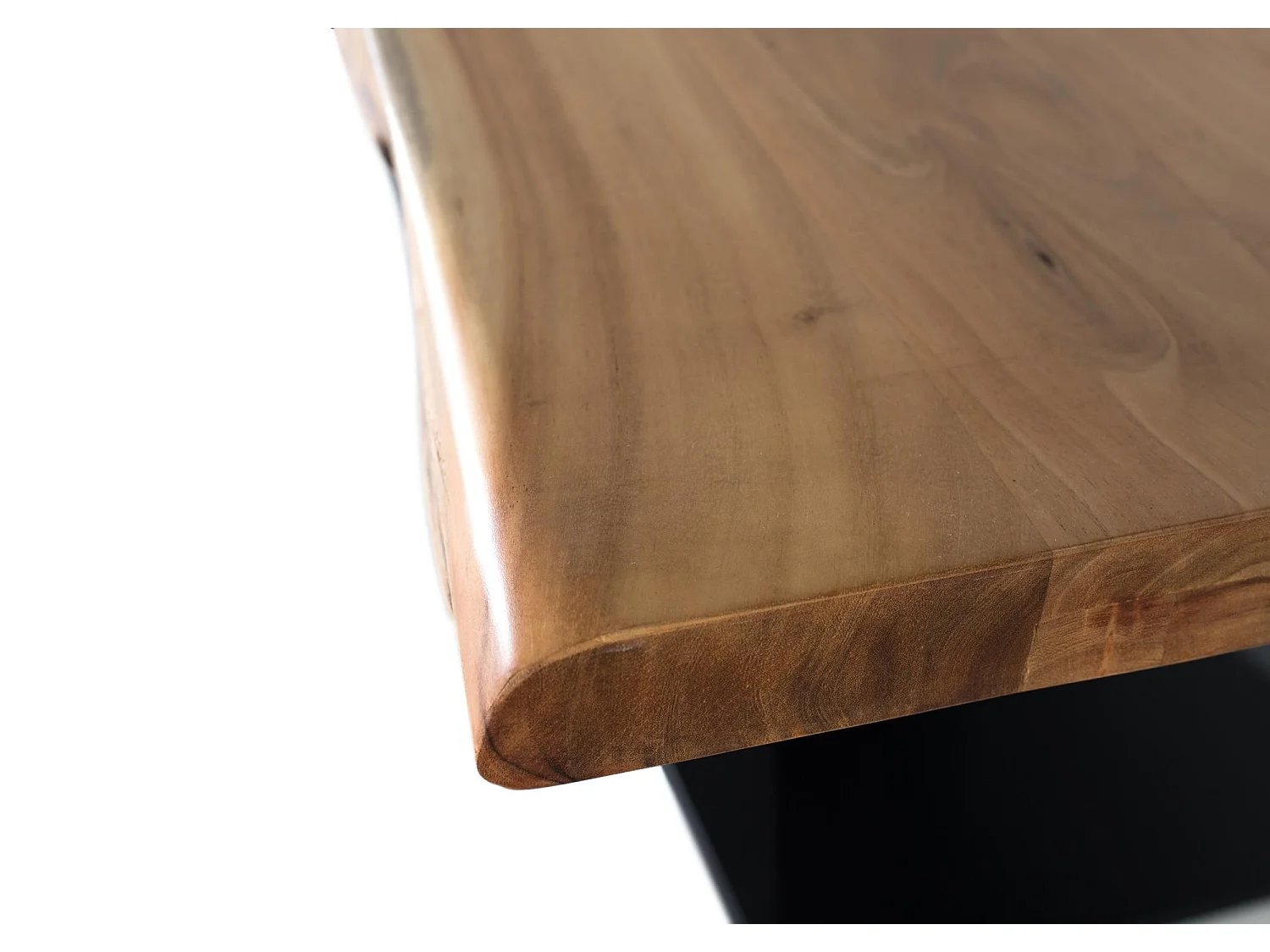 Kribbetafel van acaciahout en metaal