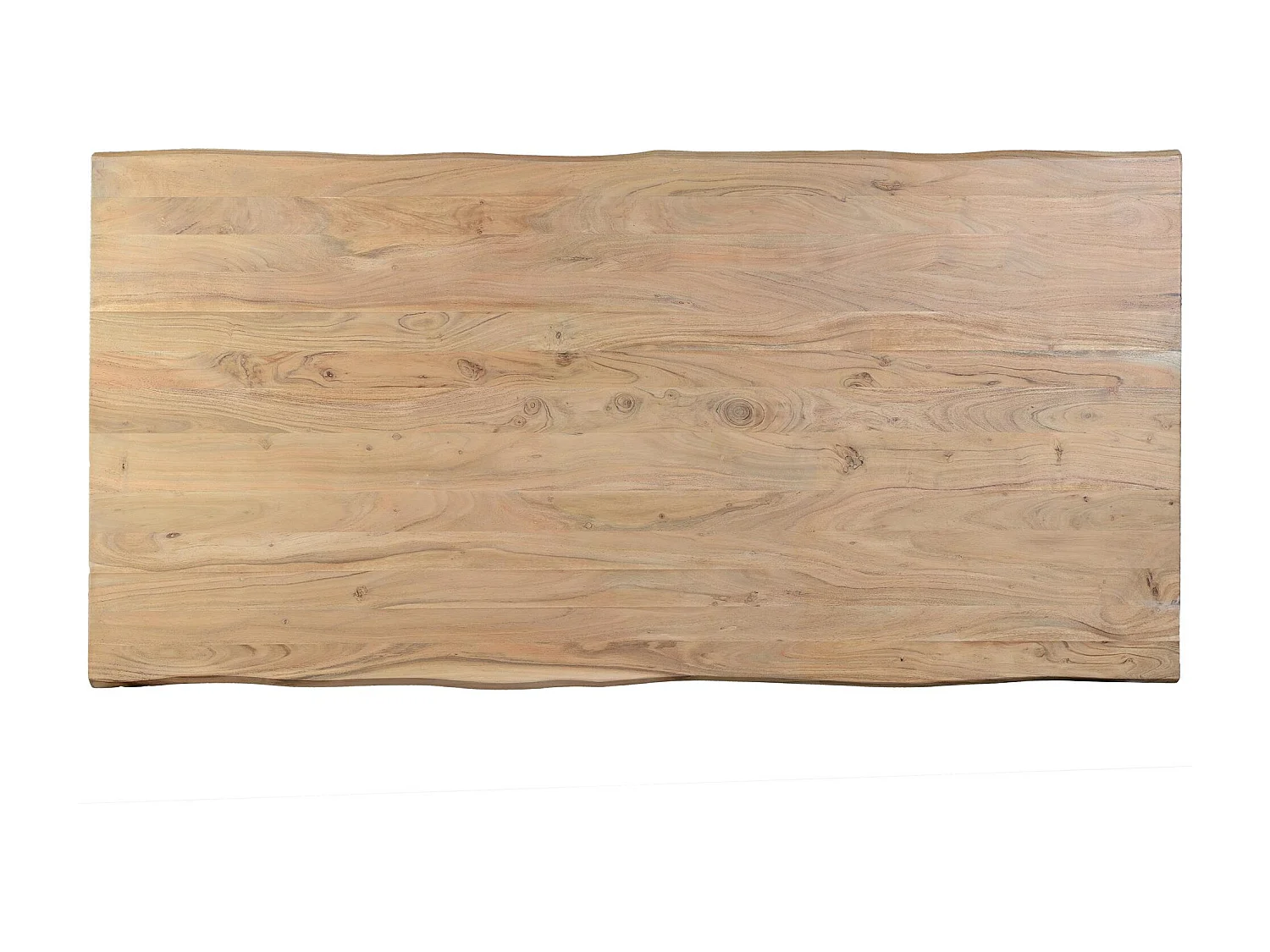 Esstisch aus natürlichem Akazienholz und schwarzen Metallbeinen, mehrfarbig, Giner und Colomer, 76 x 90 x 160