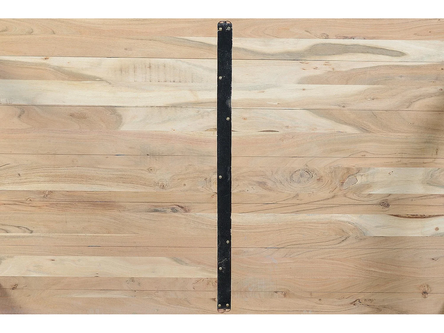 Esstisch aus natürlichem Akazienholz und schwarzen Metallbeinen, mehrfarbig, Giner und Colomer, 76 x 90 x 160