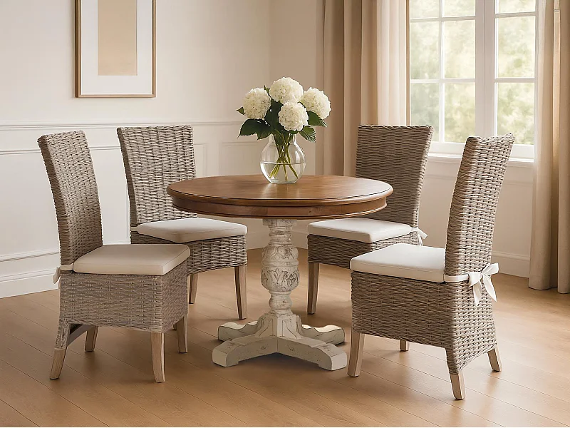 Mesa de comedor en madera de mango natural 1 metro