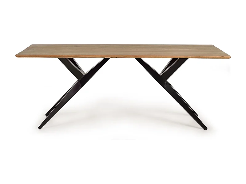 Table a manger en bois d'acacia et métal