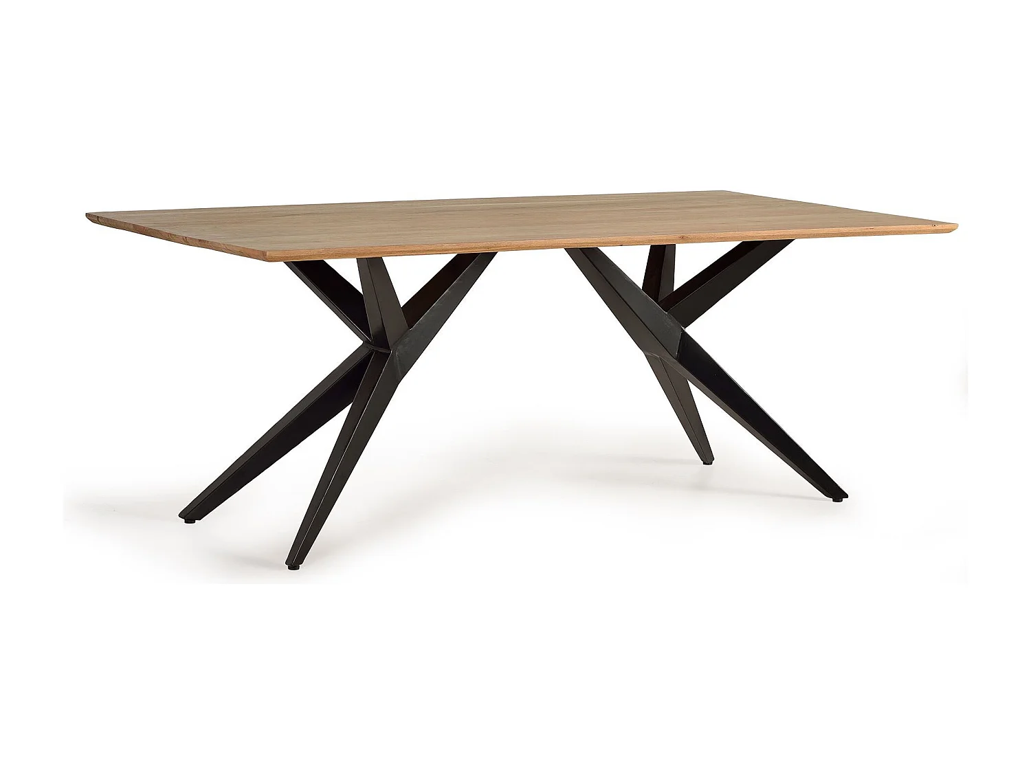 Table a manger en bois d'acacia et métal