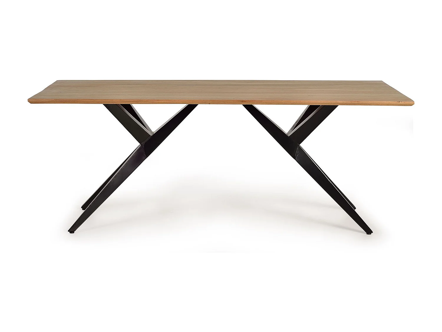 Table a manger en bois d'acacia et métal