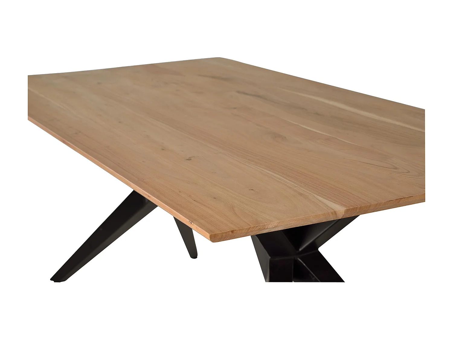 Table a manger en bois d'acacia et métal