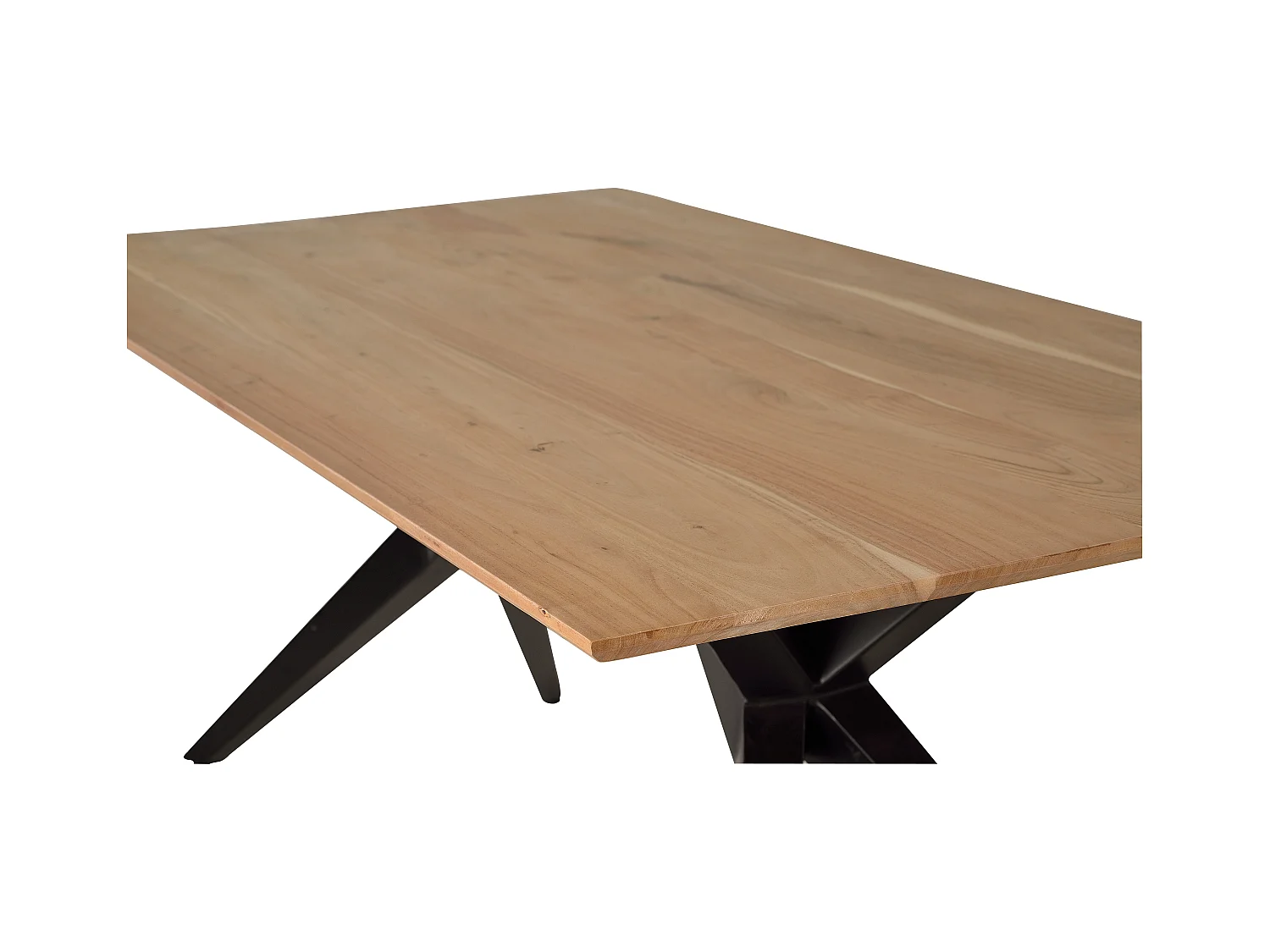 Table a manger en bois d'acacia et métal