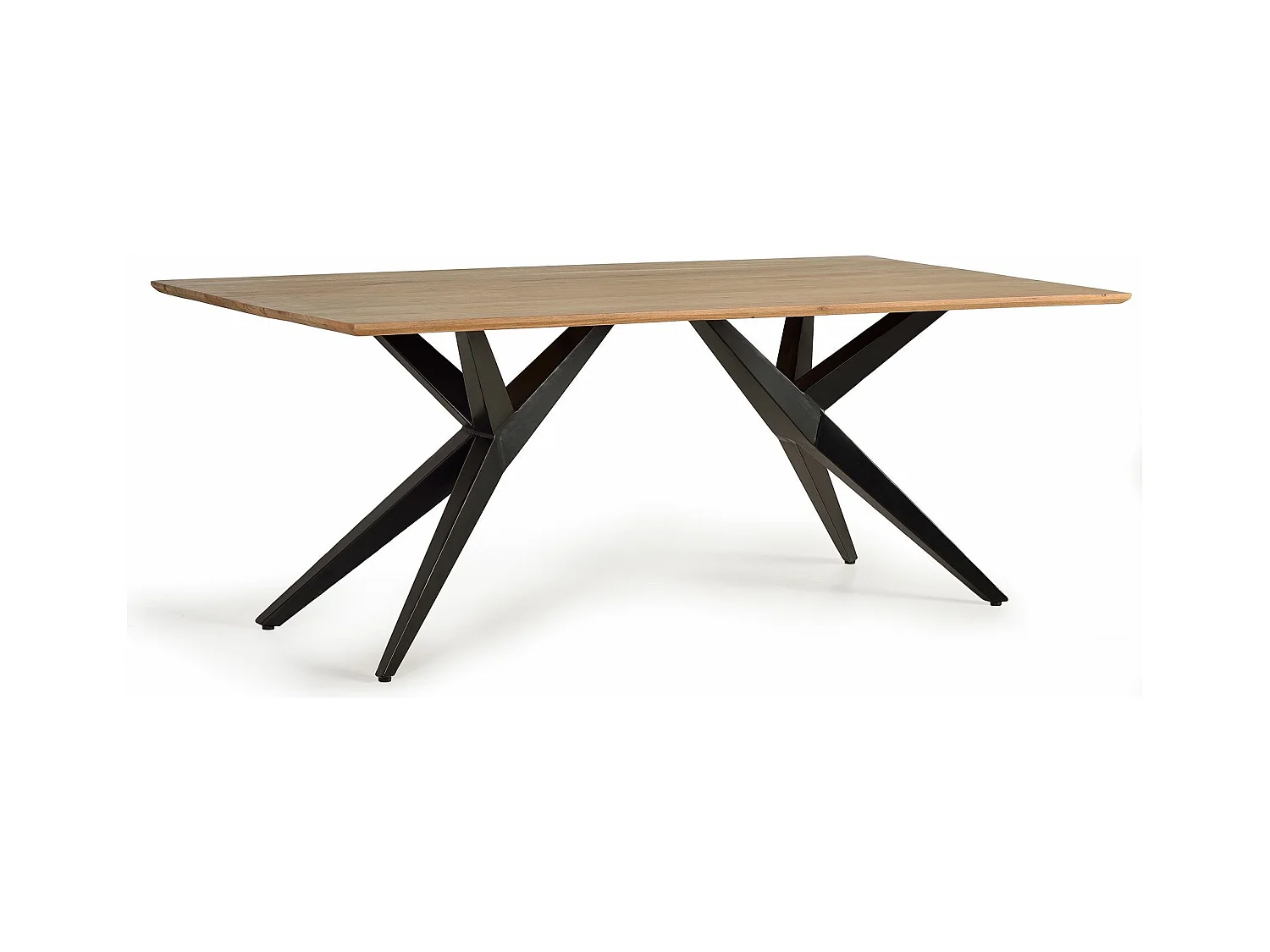 Table a manger en bois d'acacia et métal