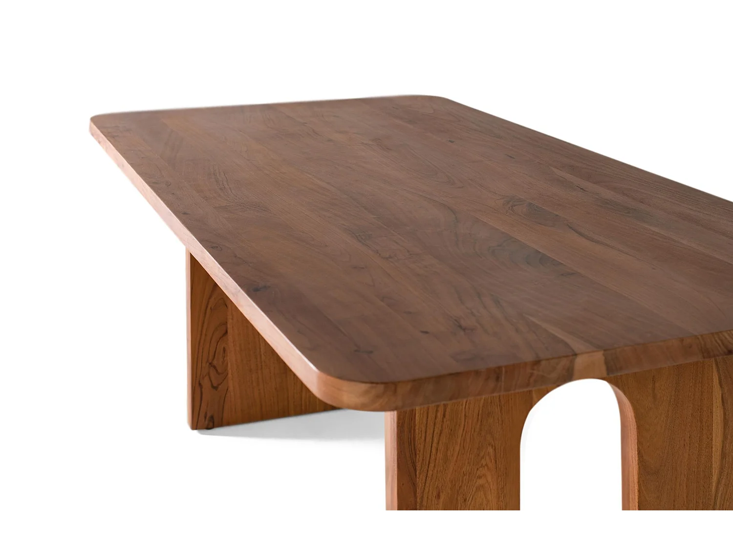 Tables de salle à manger en bois d'acacia massif 200 cm, style rustique moderne - 76 x 200 x 100