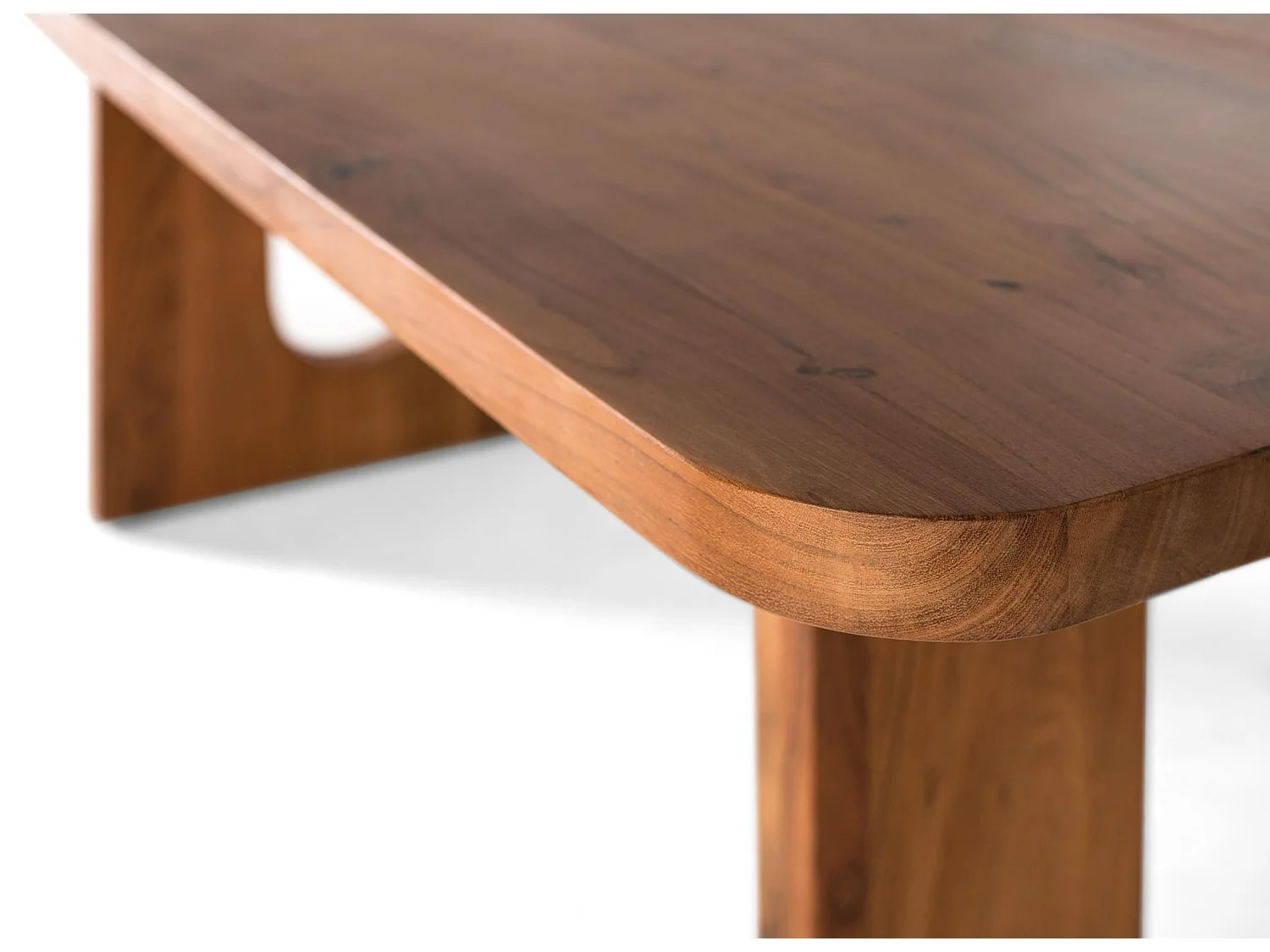 Tables de salle à manger en bois d'acacia massif 200 cm, style rustique moderne - 76 x 200 x 100