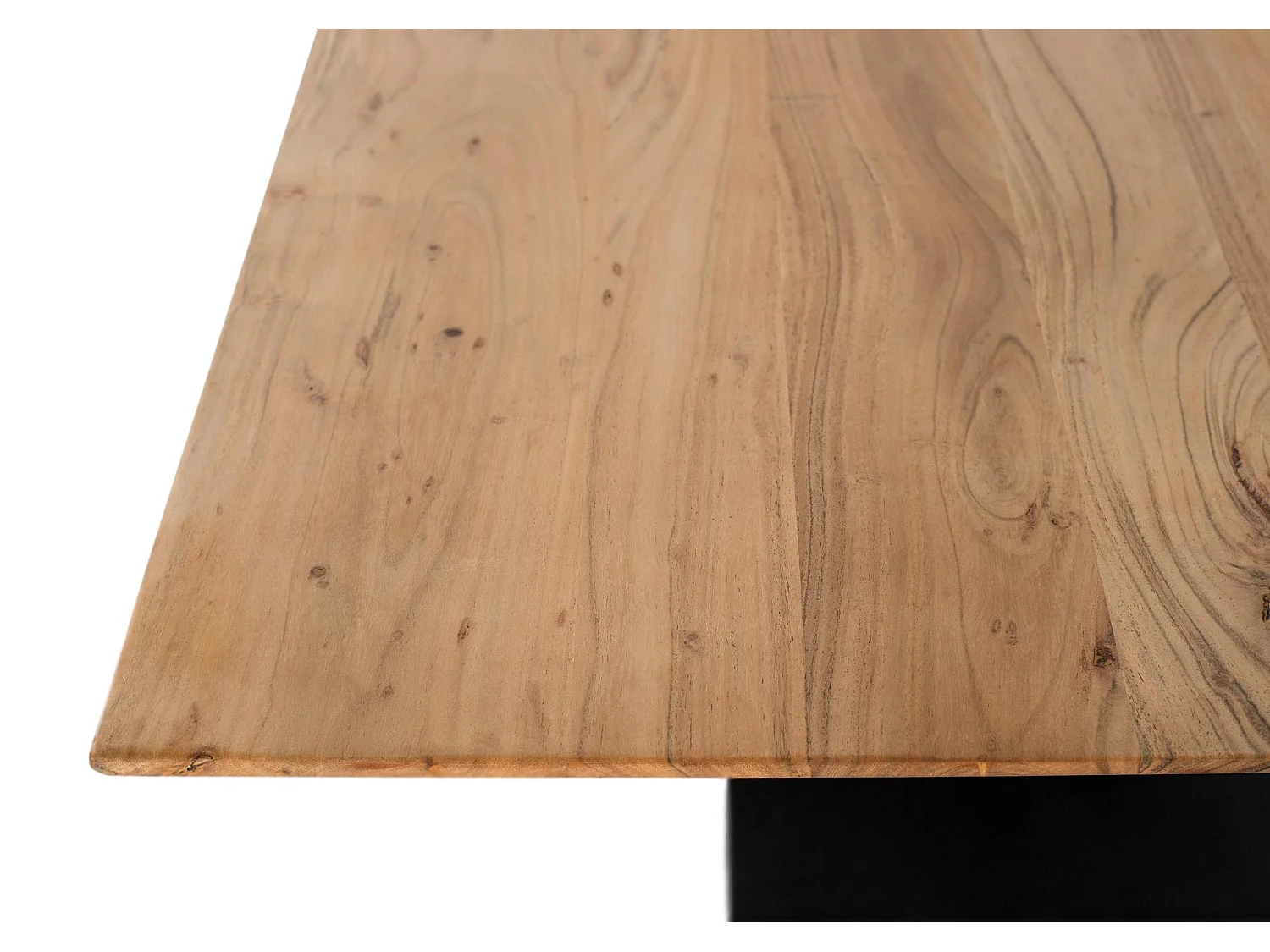 Table à manger en bois d'acacia et métal