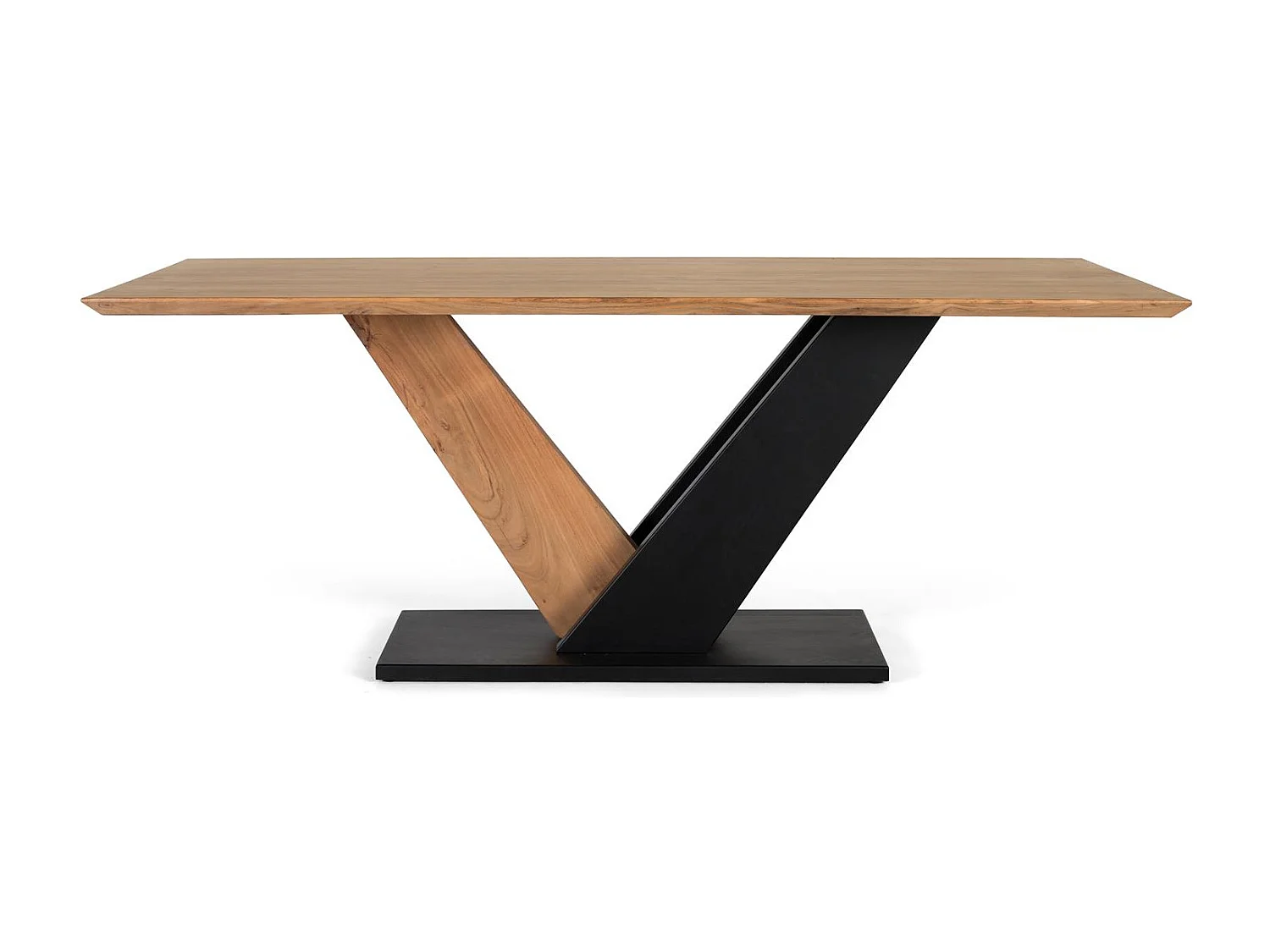 Table à manger en bois d'acacia et métal