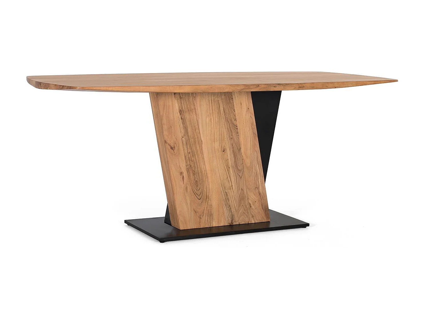 Table à manger en bois d'acacia et métal