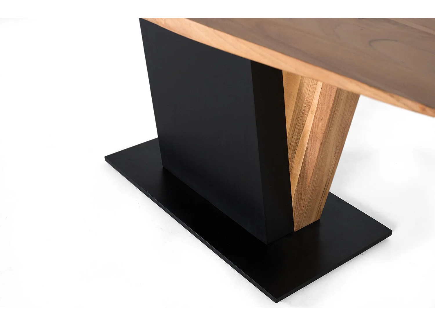 Table à manger en bois d'acacia et métal