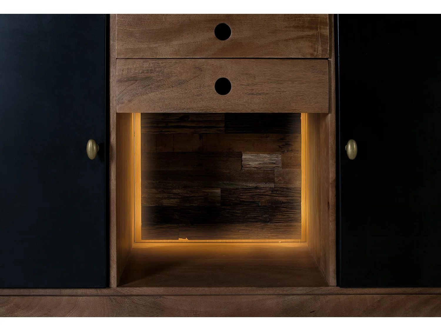 Buffet en bois manguier et métal noir