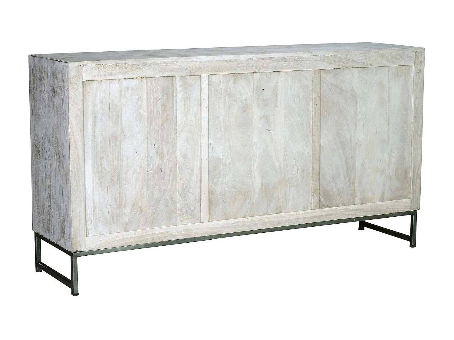 Credenza in legno di mango e metallo bianco invecchiato Blanco .80x38x150 Giner y Colomer