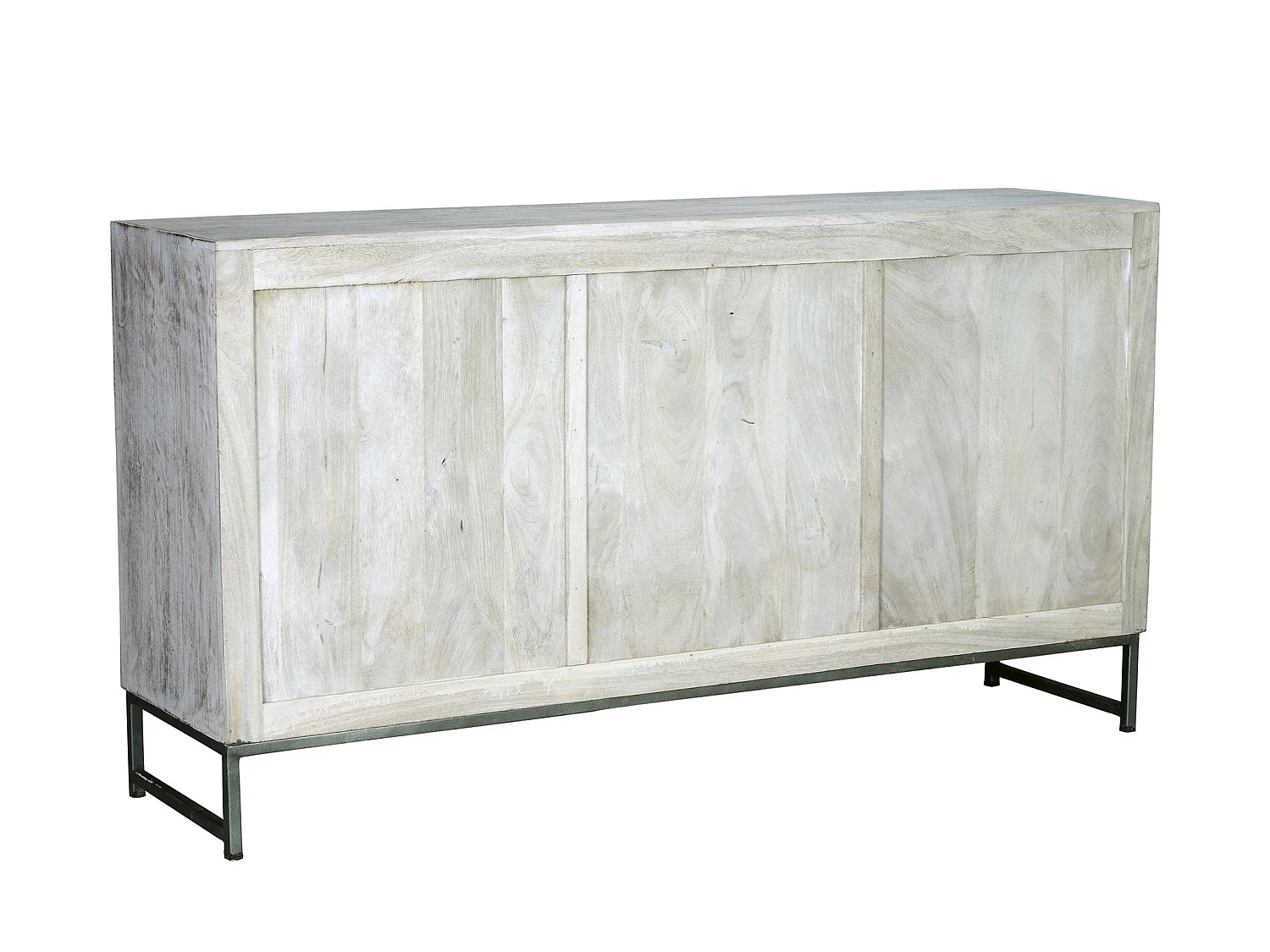 Buffet en bois de manguier, style bohème ethnique, sculpté - 80 x 150 x 38