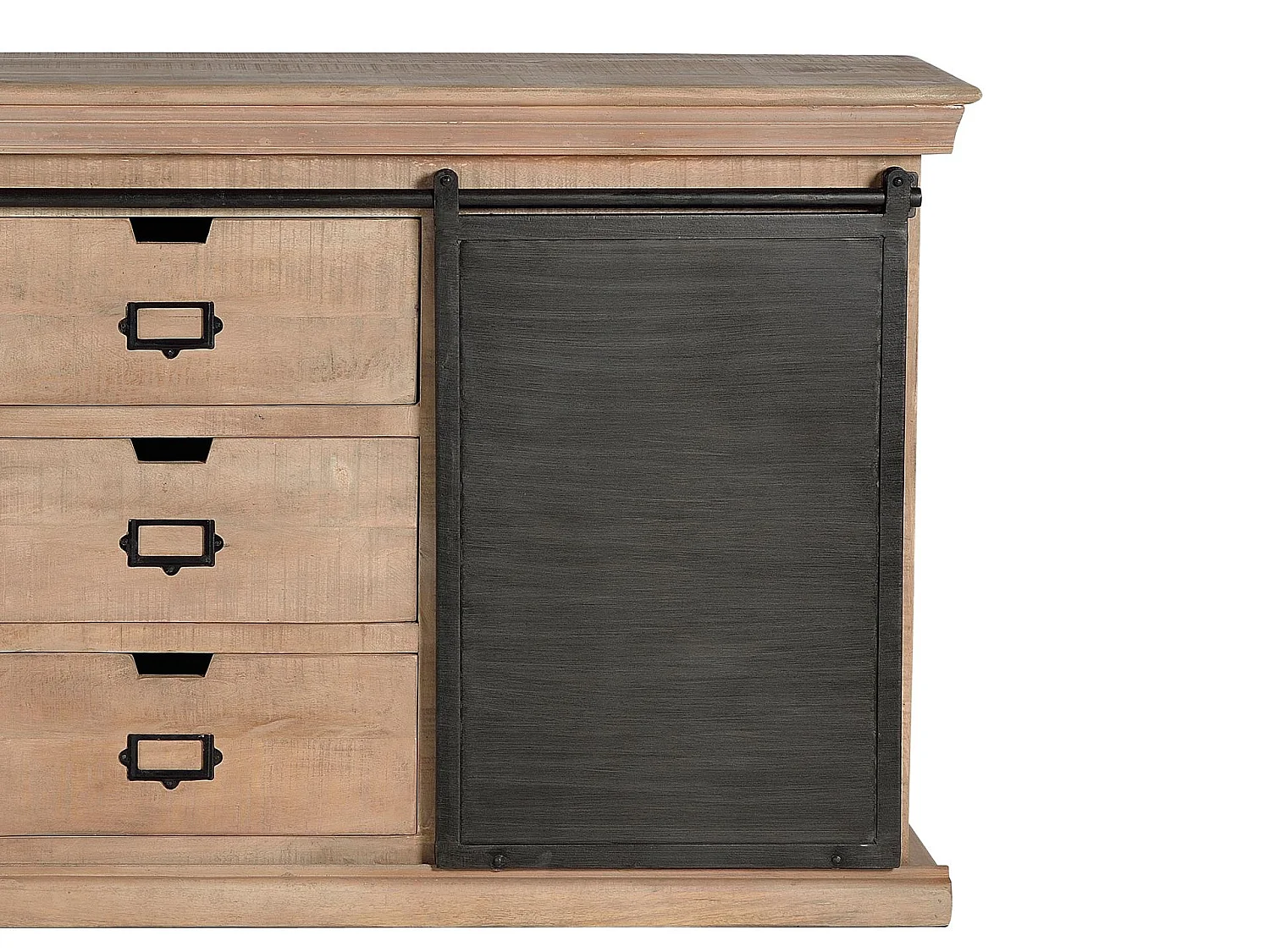 Buffet en bois de manguier de style industriel moderne - 85 x 160 x 40
