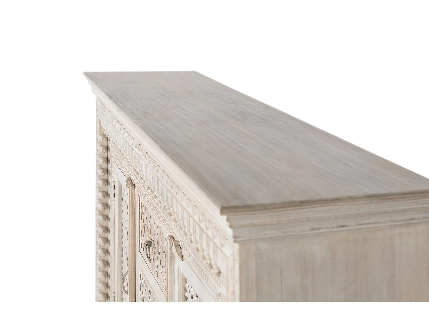 Buffet en bois manguier blanc vieilli