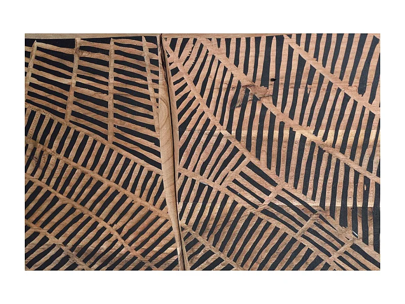 Buffet en bois d'acacia et pieds en métal couleur naturelle