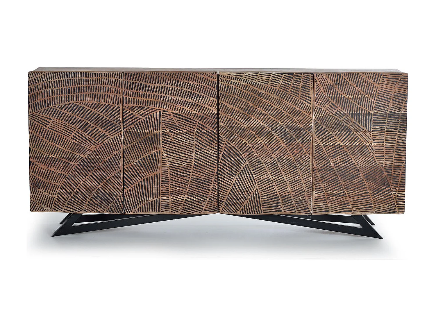 Buffet en bois d'acacia et pieds en métal couleur naturelle