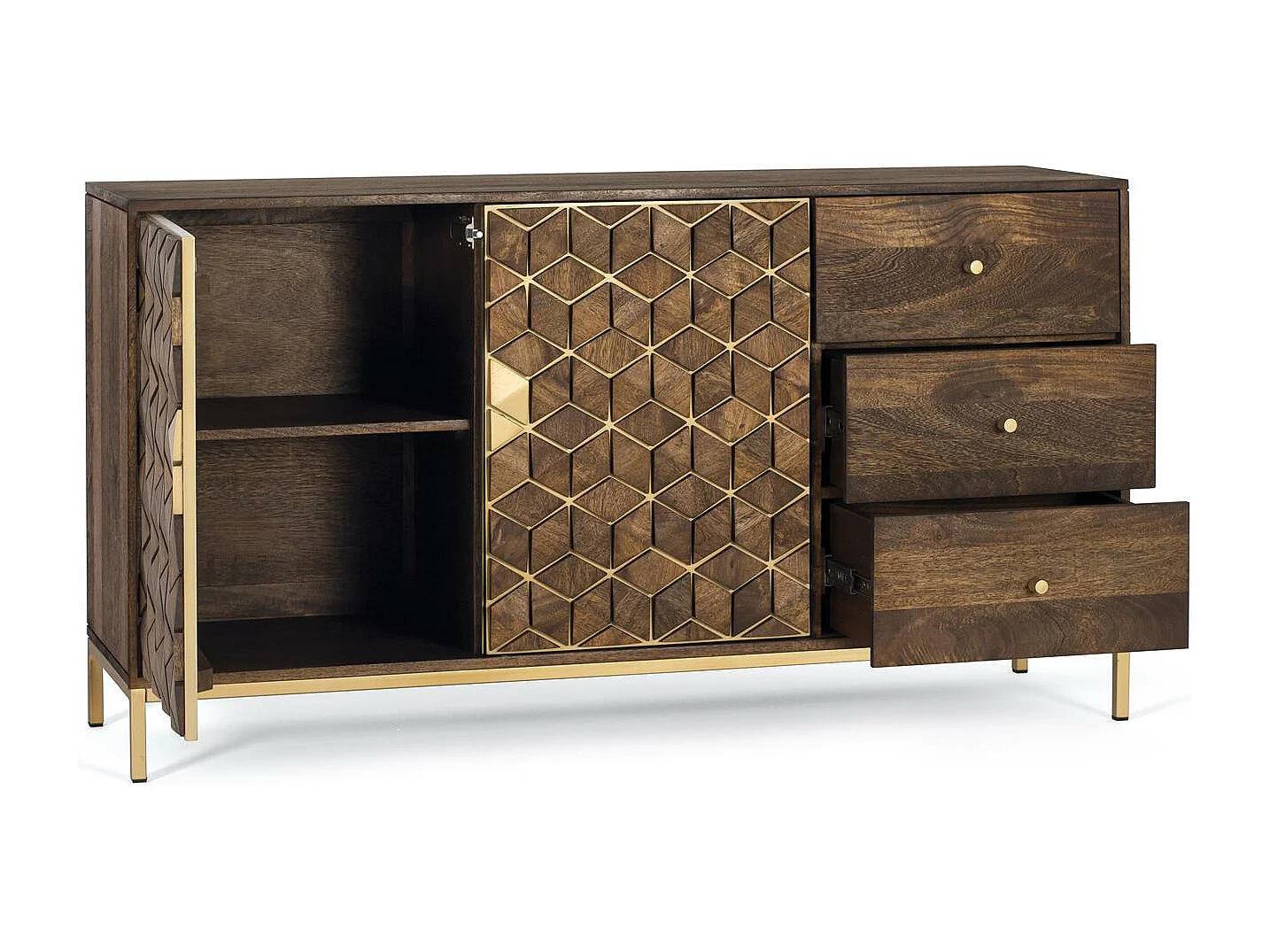 Buffet en bois manguier et métal