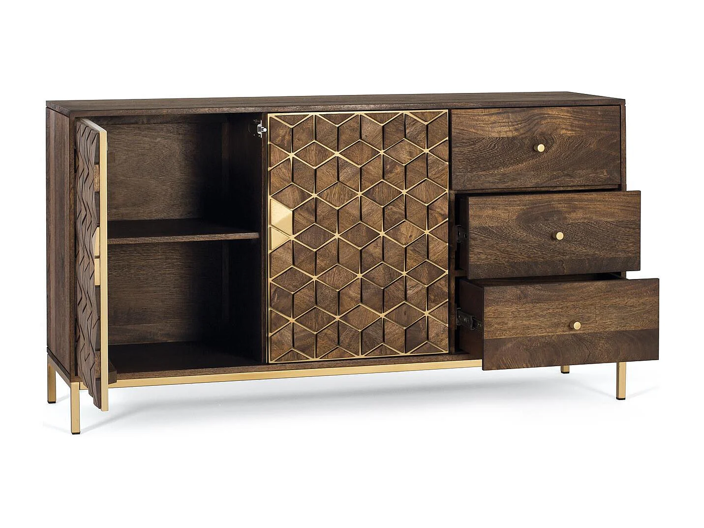 Buffet en bois manguier et métal