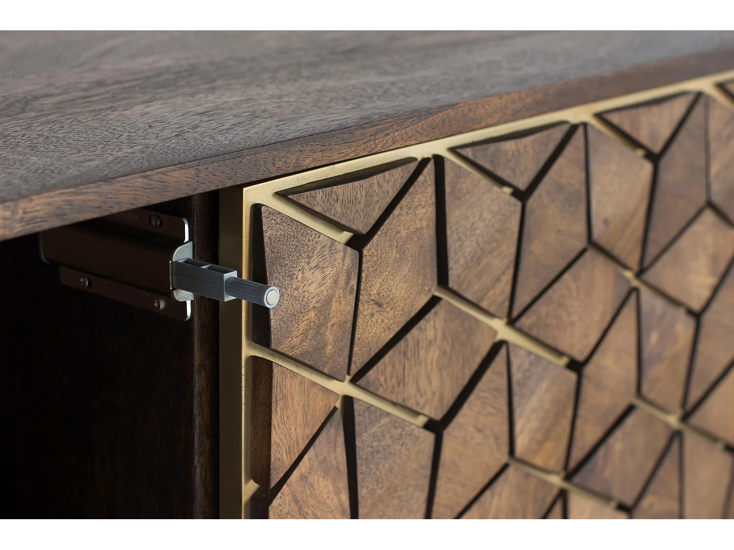 Buffet en bois de manguier, style rustique moderne - 77 x 145 x 40
