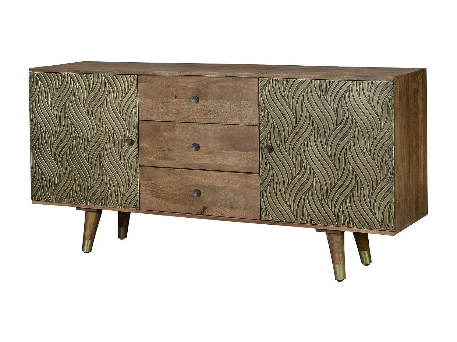 Komoda z drewna mango i brązu